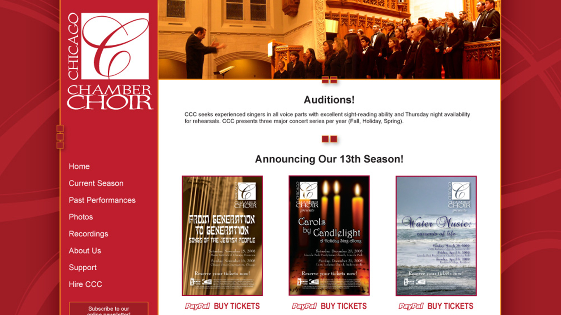 Chicago Chamber Choir Fixed Page Drupal Site