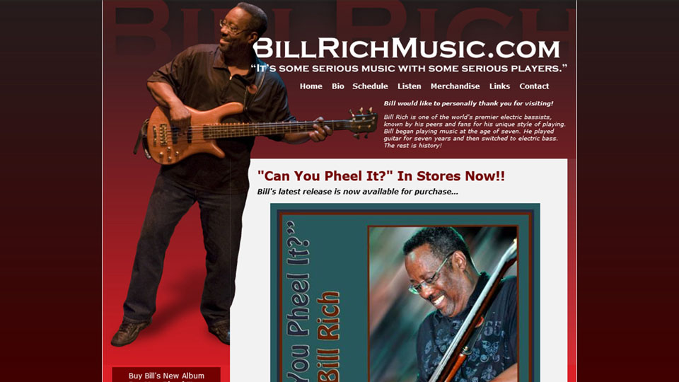 Bill Rich Music Fixed Page Drupal Site